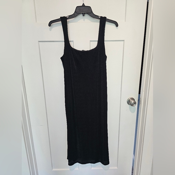 Wild Fable Black Ribbed Midi Tank Dress Size XL Sustainable Fabric - Picture 1 of 10